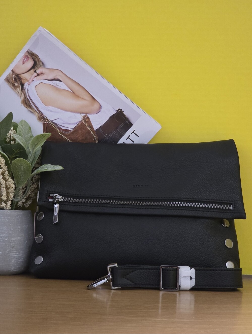 Hammitt Black Leather Large Vip Crossbody Bag